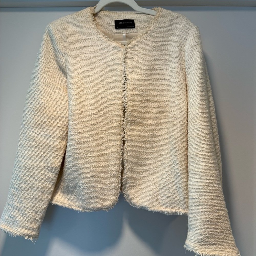 Cream Textured Women's Jacket